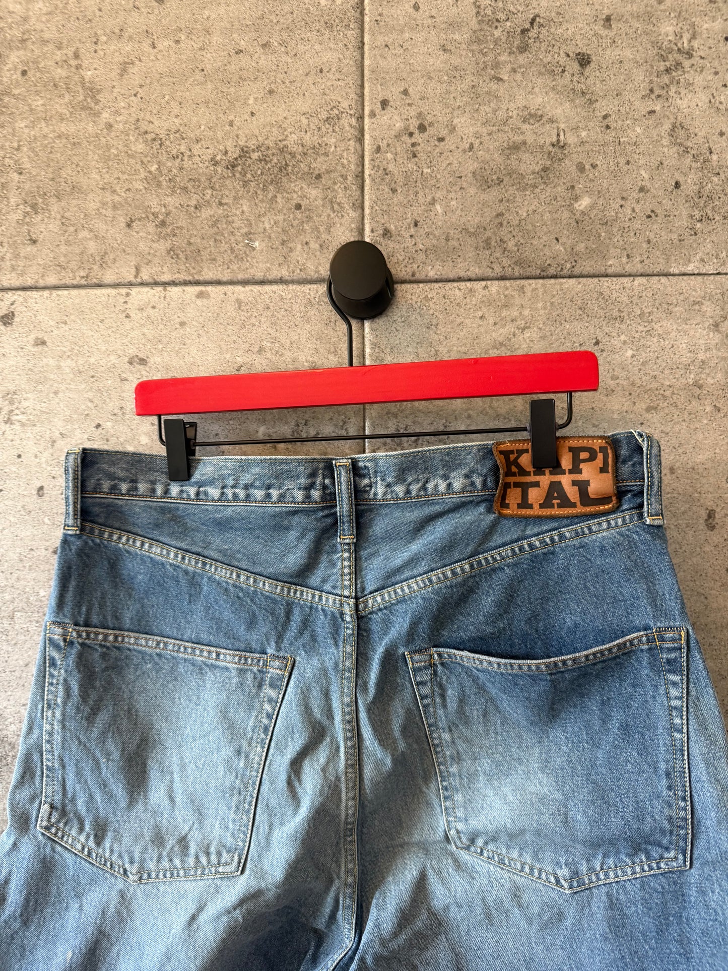 Kapital bone denim shorts