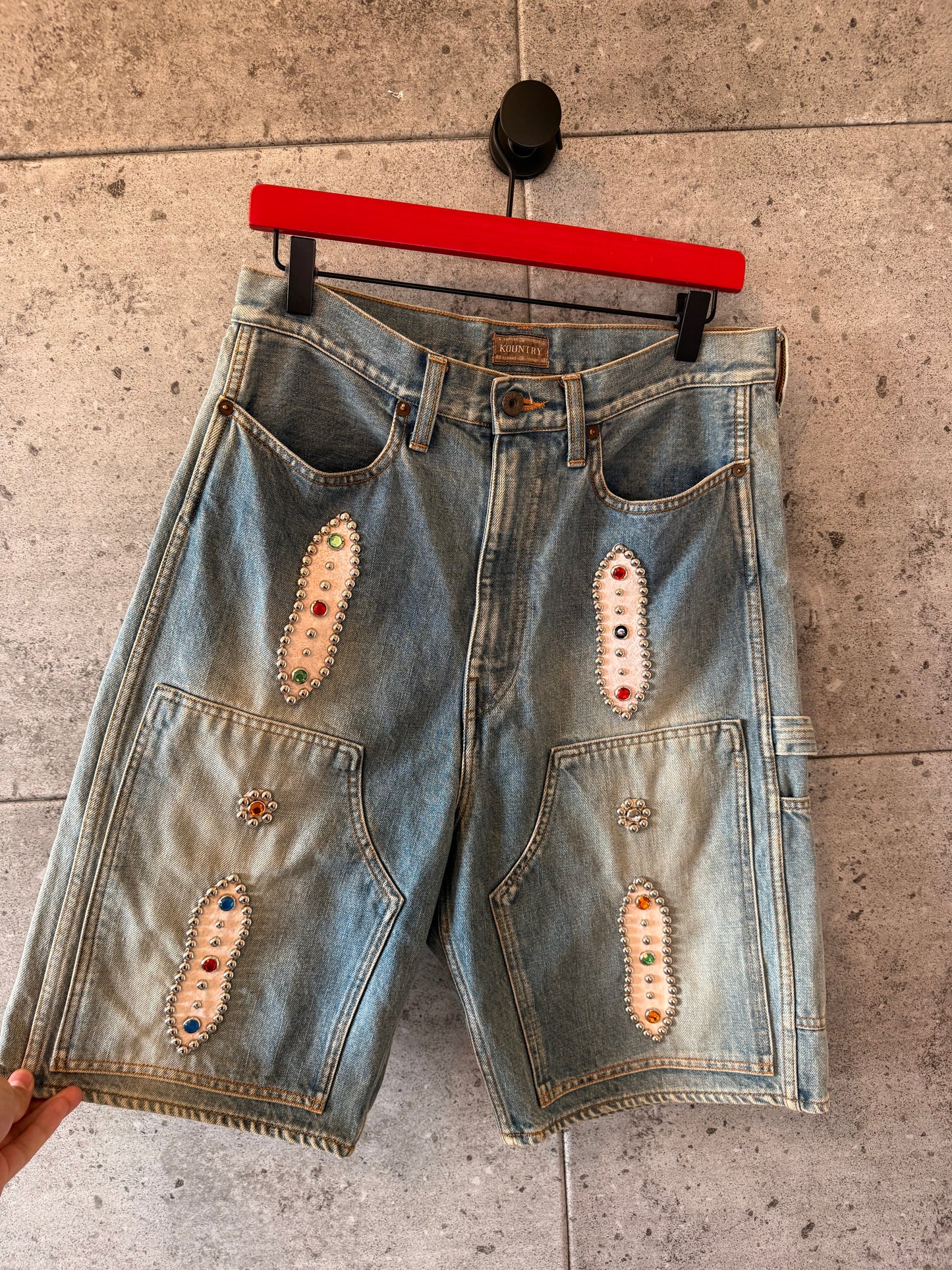 Kapital gem denim shorts