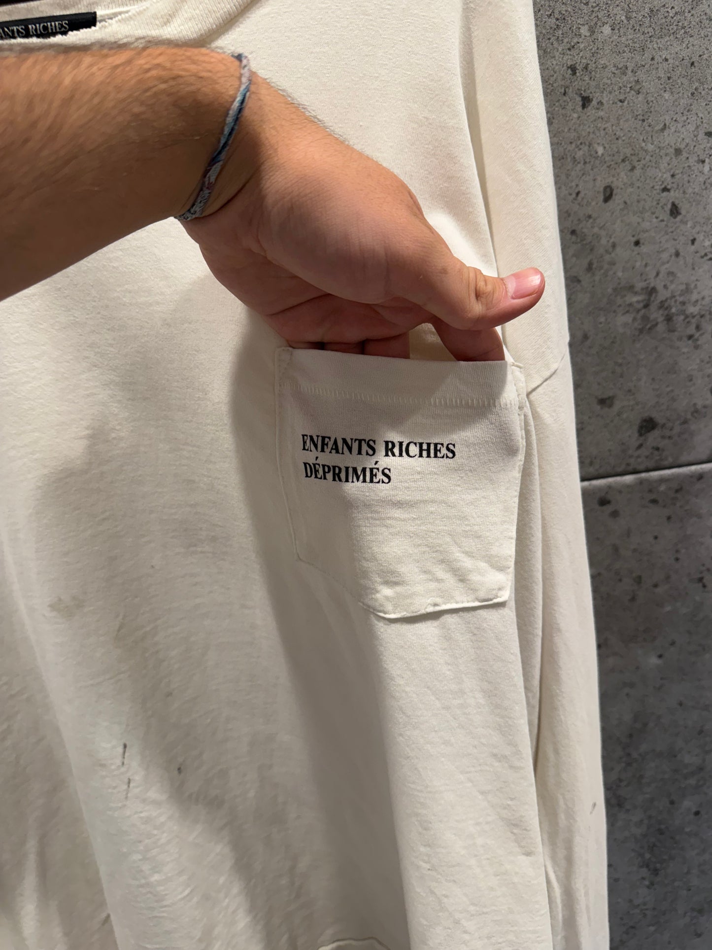 Enfants riches deprimes thrashed pocket longsleeve t shirt