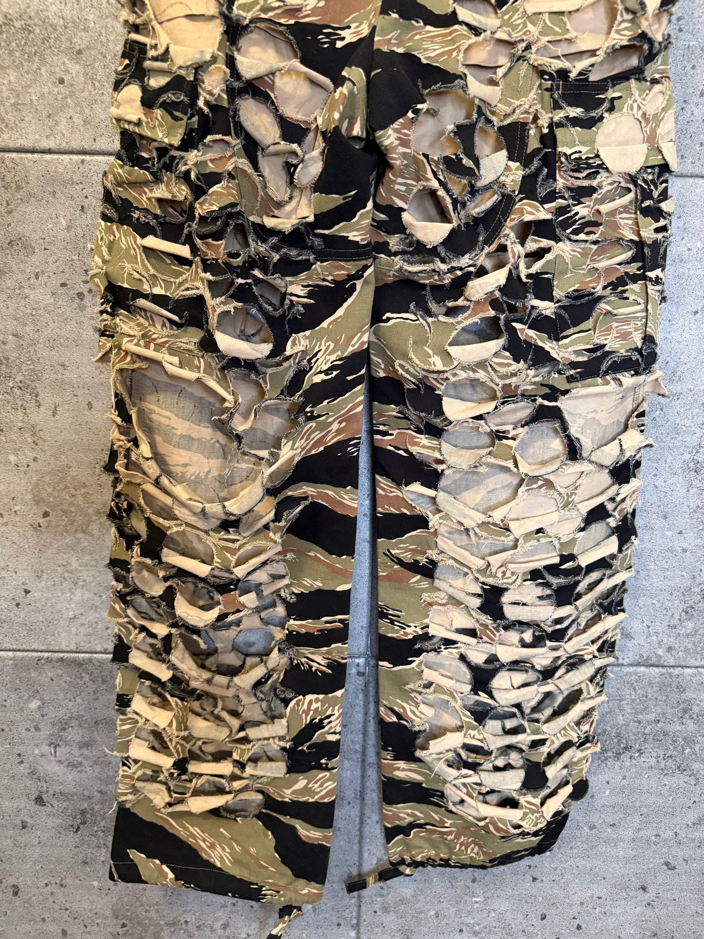 Vetements laser cut camo pants