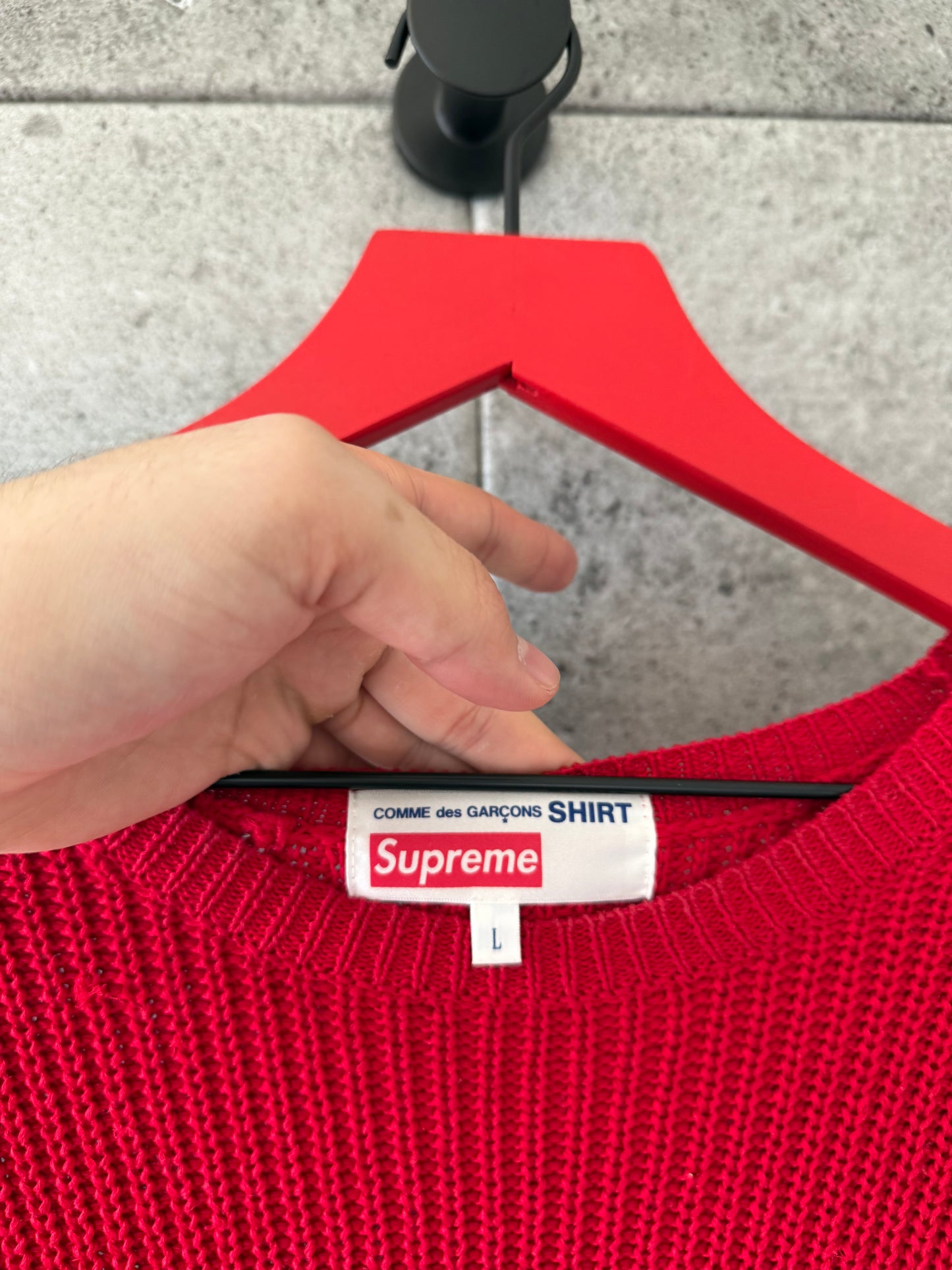 Comme des Garçons Supreme knit sweater