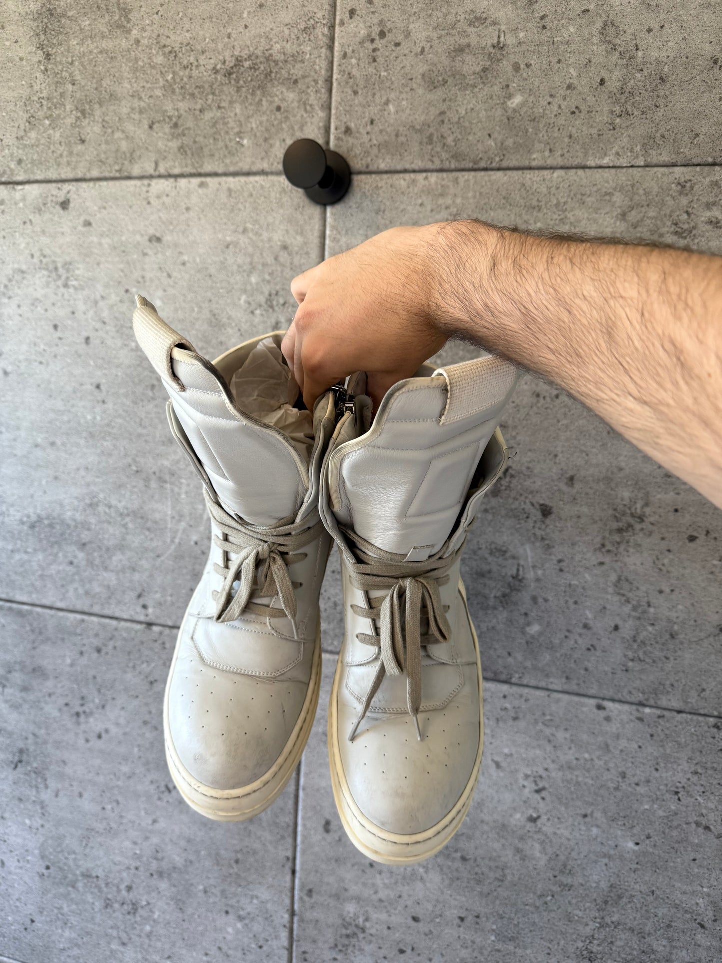 Rick owens baby blue geobaskets