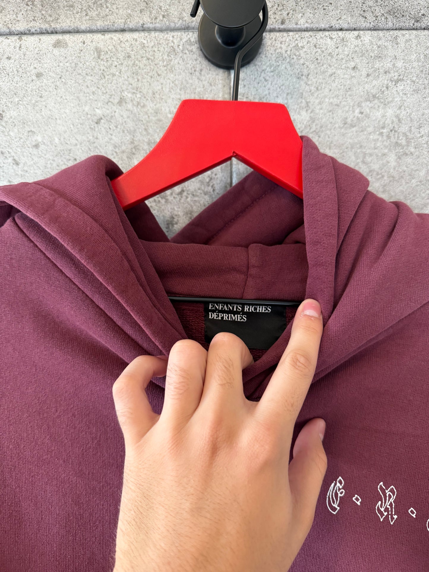 Enfants riches deprimes logo burgundy hoodie