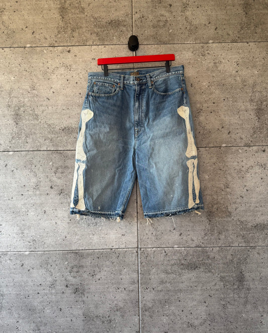 Kapital bone denim shorts