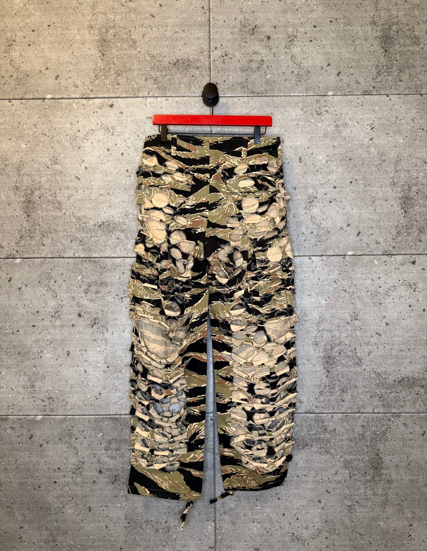 Vetements laser cut camo pants