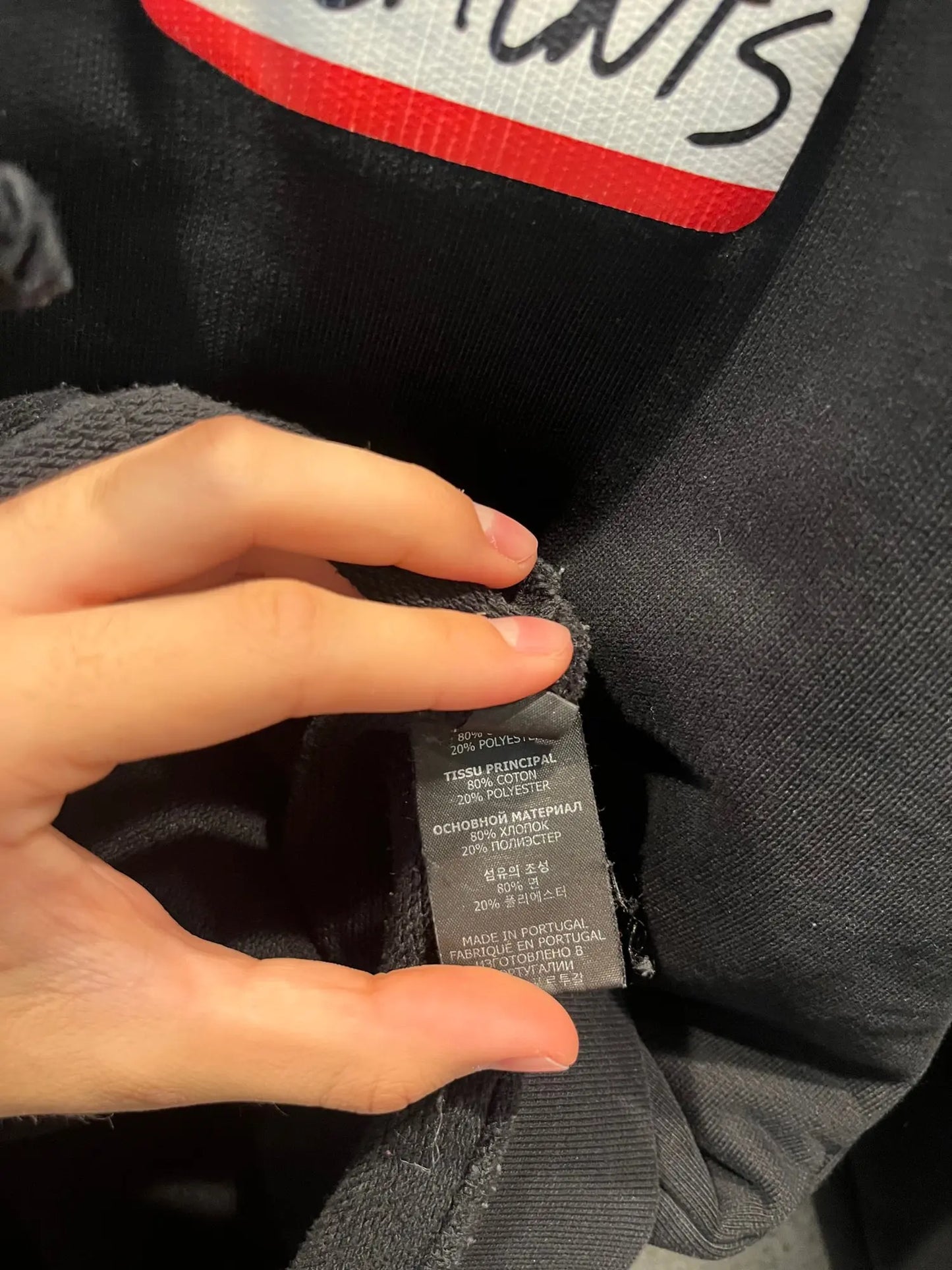 Vetements name tag hoodie