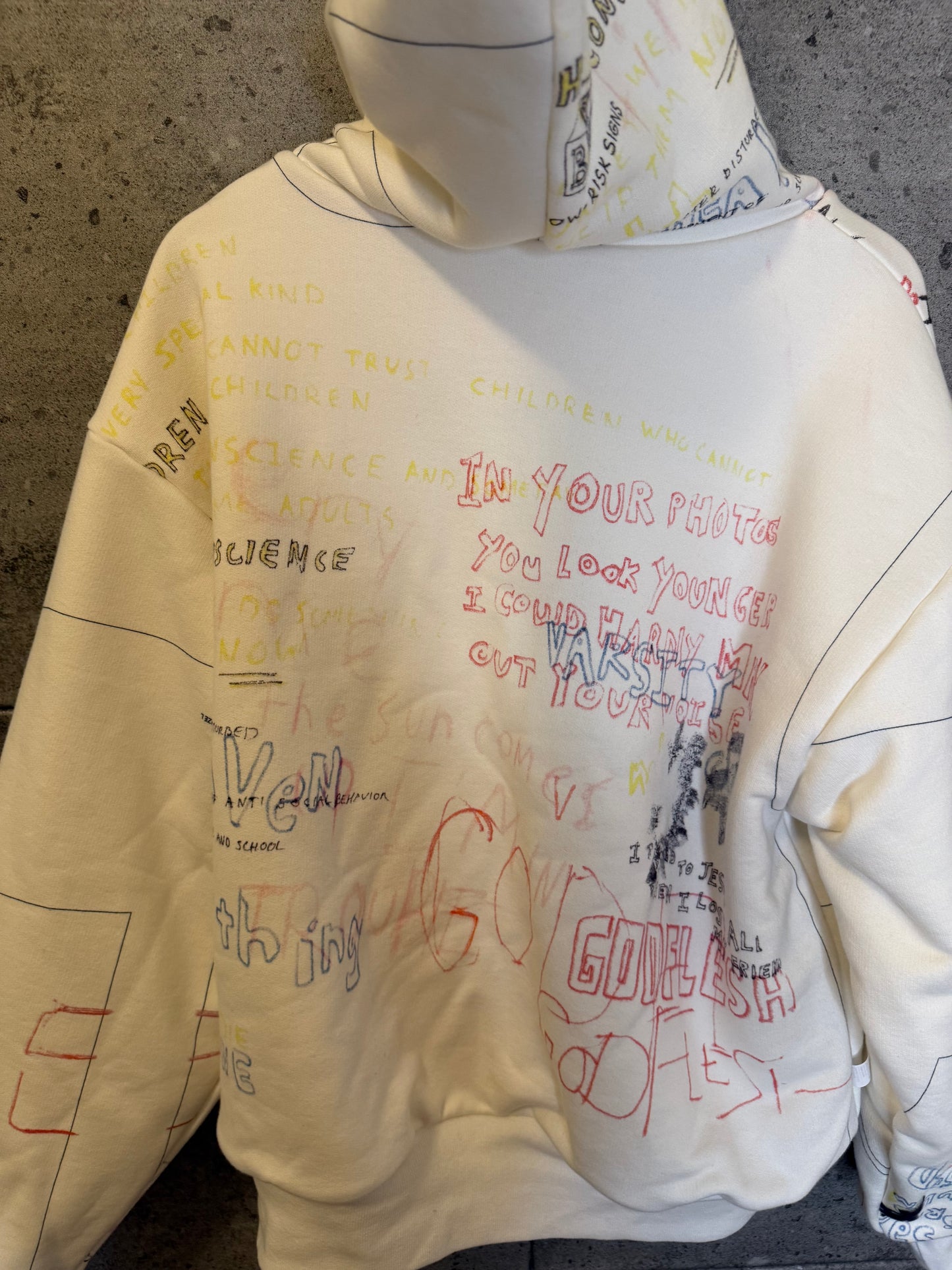 Enfants riches deprimes Henri Manic scribble yeezy sample hoodie