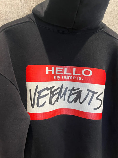 Vetements name tag hoodie