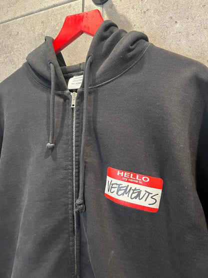 Vetements name tag hoodie