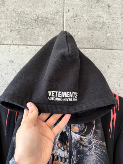 Vetements misplaced skull logo hoodie