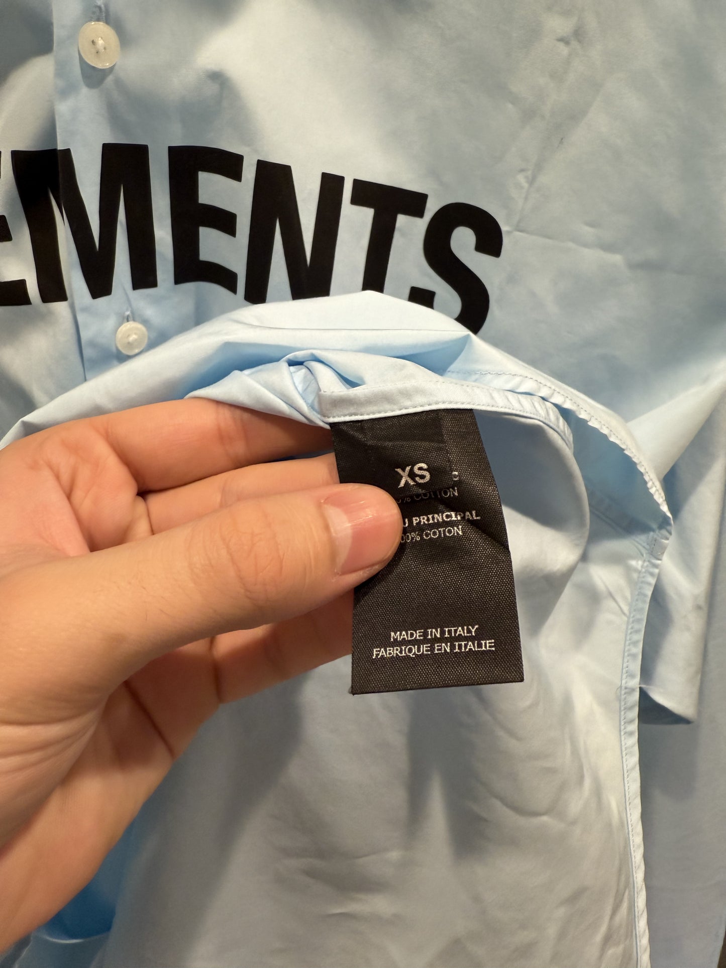 Vetements Oversized Logo Button Up Shirt