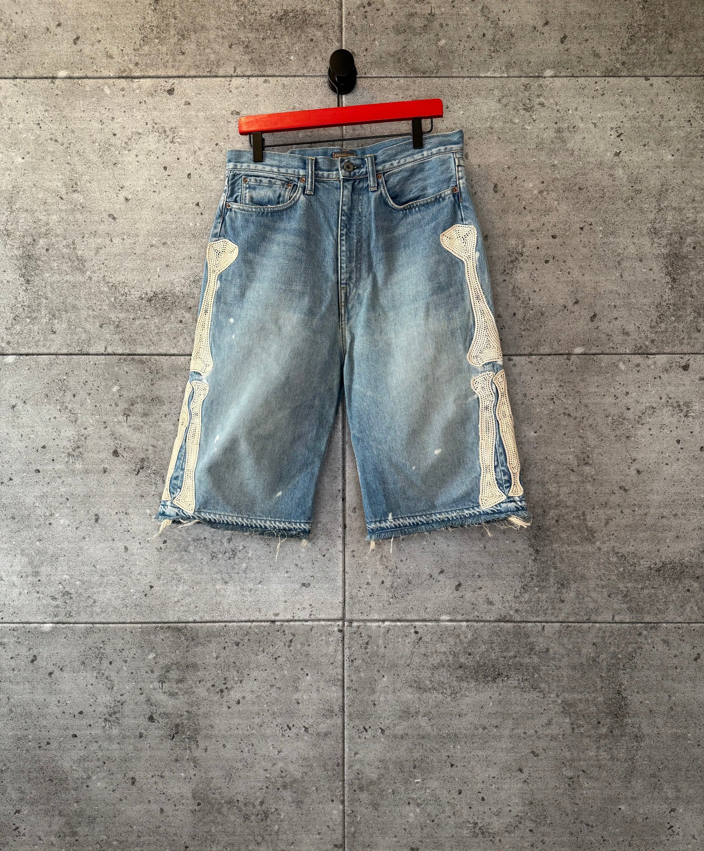 Kapital bone denim shorts