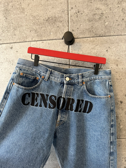 Vetements censored logo denim