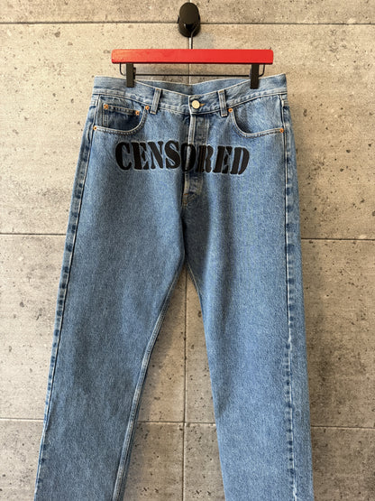 Vetements censored logo denim