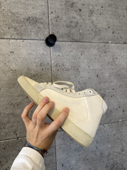 Saint Laurent thrashed canvas logo high top sneakers