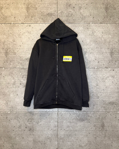 Vetements name tag zip up hoodie