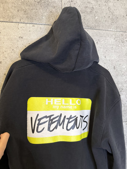 Vetements name tag zip up hoodie