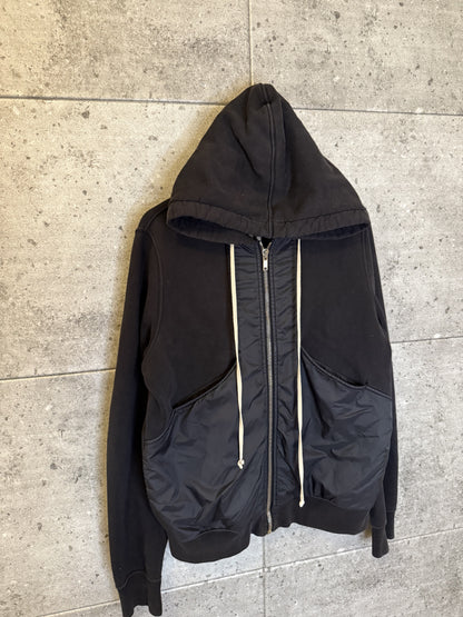 Rick owens nylon slab zip up hoodie