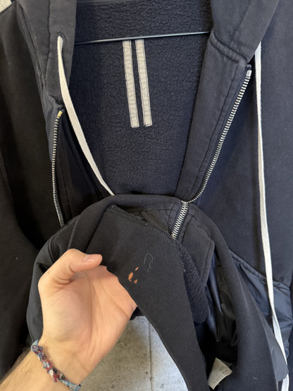 Rick owens nylon slab zip up hoodie