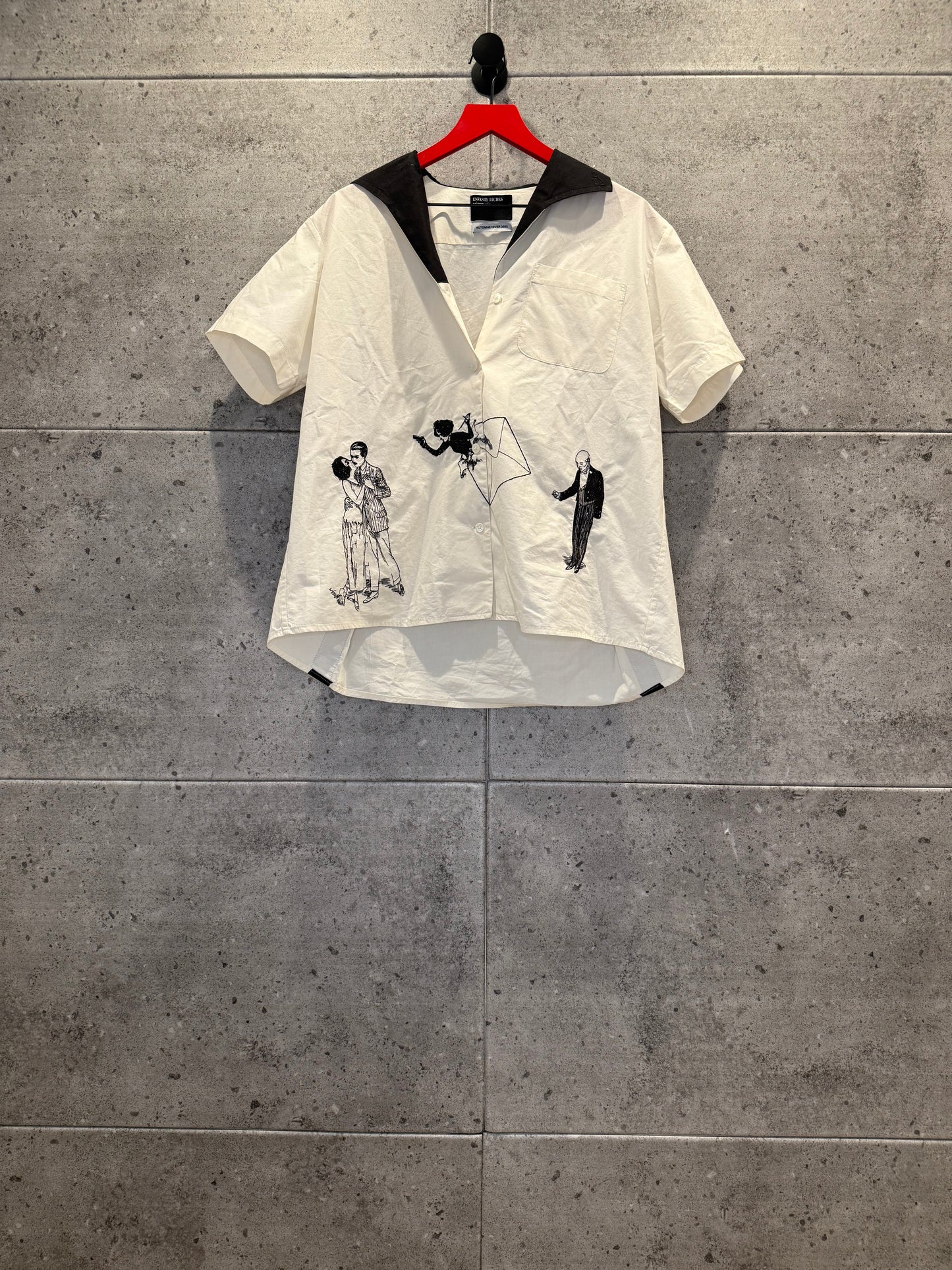 Enfants riches deprimes romance distress button up t shirt