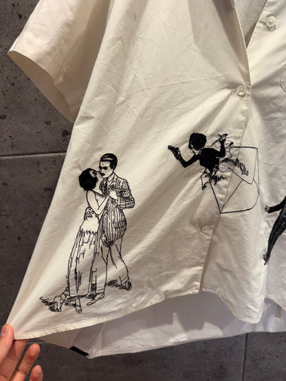 Enfants riches deprimes romance distress button up t shirt