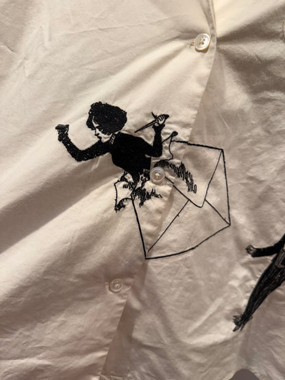 Enfants riches deprimes romance distress button up t shirt