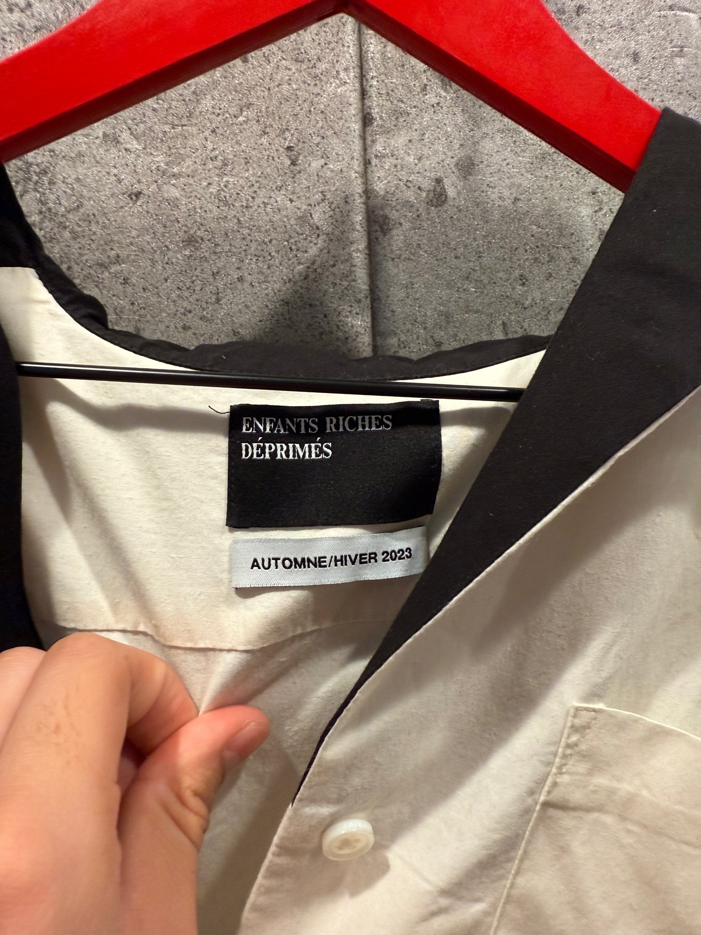 Enfants riches deprimes romance distress button up t shirt