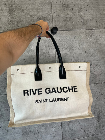 Saint Laurent Rive Gauche Large Canvas Tote Bag