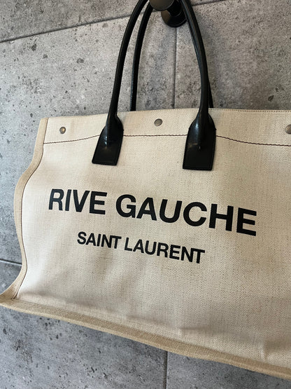 Saint Laurent Rive Gauche Large Canvas Tote Bag