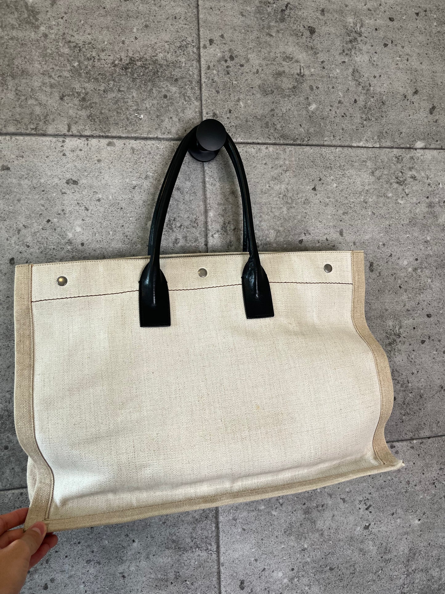 Saint Laurent Rive Gauche Large Canvas Tote Bag