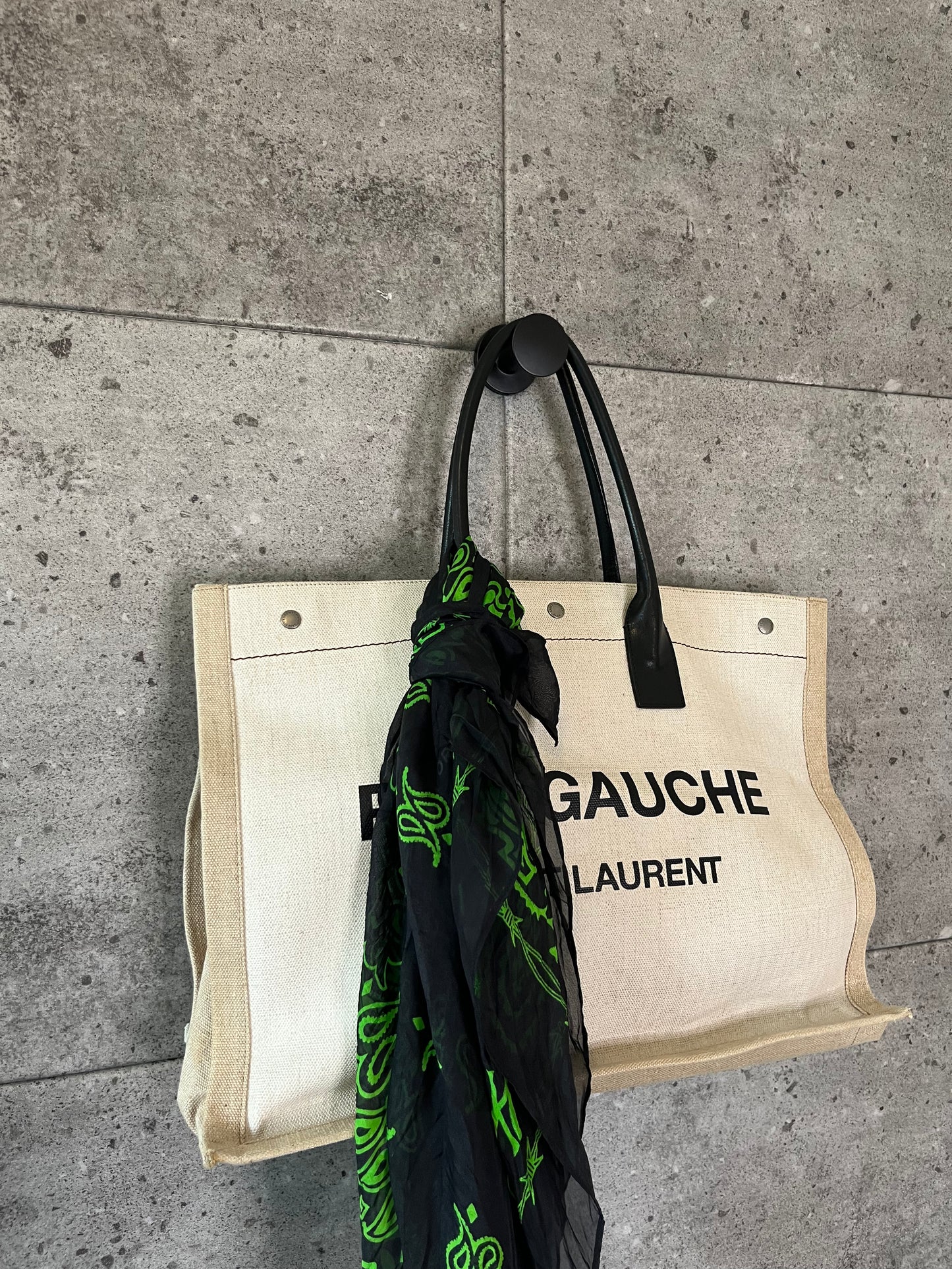 Saint Laurent Rive Gauche Large Canvas Tote Bag