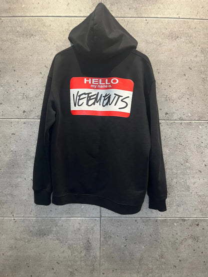 Vetements name tag hoodie